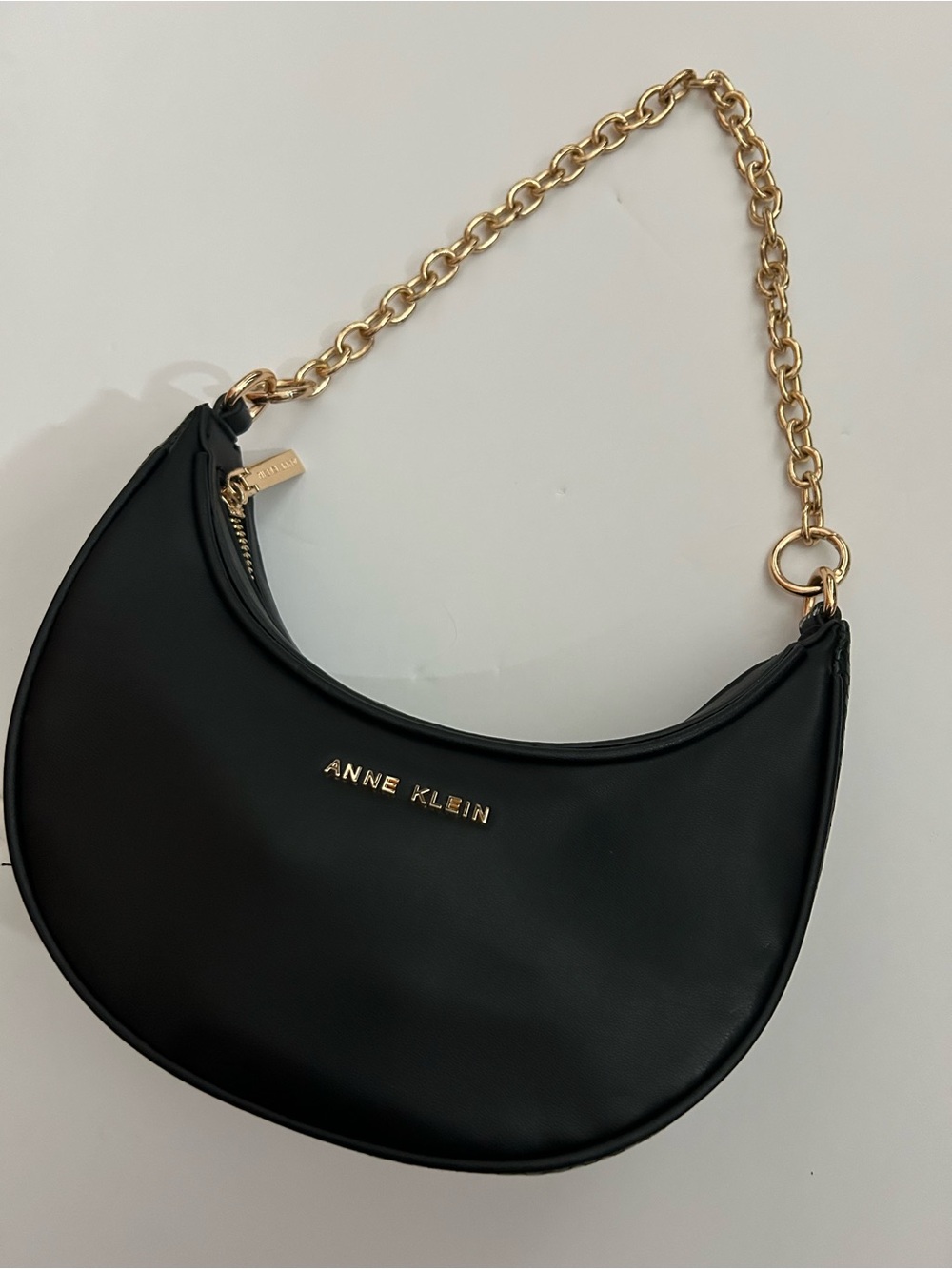 Anne Klein Shoulder Bag Green Snake print with Gold Chain Strap